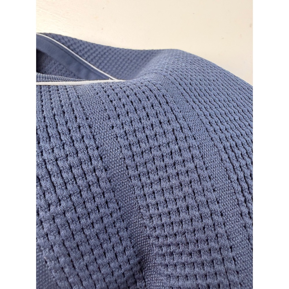 All In Motion Tank Top Women Small Navy Blue Y2K Waffle Knit Contrast Piping - Picture 6 of 6